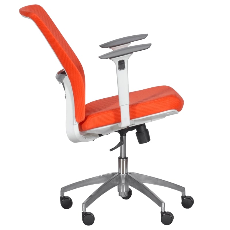Работен офис стол 7543 бяла рамка оранжев carmen